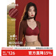 ubras虞書欣同款鉆石紗夾心軟支撐花瓣杯文胸內(nèi)衣女胸罩 背心-絲絨紅 M