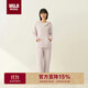 無(wú)印良品（MUJI）女式 發(fā)熱毛毛紗家居連帽開(kāi)衫 女士睡衣上衣 煙熏粉色 S-M