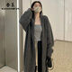 春乏灰色中長(cháng)款過(guò)膝毛衣外套女秋冬季新款慵懶風(fēng)加厚針織開(kāi)衫大衣女 深灰色 S (80-95)斤