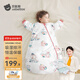 貝肽斯睡袋嬰兒春秋恒溫新生兒童寶寶睡袋一體式防踢被驚跳包被睡衣連體 粉蘑 冬季中厚-感溫(10-20℃） M碼建議身高65-85cm年齡9月-2歲