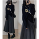 RUIQIUER針織連衣裙女秋冬季新款女裝小個(gè)子法式氣質(zhì)毛衣長(cháng)裙子兩件套裝 套裝 S