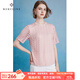 MORELINE沐蘭法式簡(jiǎn)約圓領(lǐng)短袖遮肚T恤女2025年夏季新款減齡顯白直筒上衣 慕斯藕粉 2XL