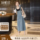 絲柏舍牛仔背帶裙2025春夏新款裝學(xué)院風(fēng)寬松中長款連衣裙