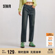 森馬（Semir）牛仔褲女冬加絨做舊長(zhǎng)褲女生保暖顯腿長(zhǎng)ins潮直筒褲103724124011