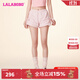 拉拉波波夏新款設計感多巴胺粉休閑短褲女甜美高腰顯瘦熱褲LBDA-WXZD19 粉色 M