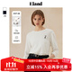 ELAND衣戀長(zhǎng)袖T恤女彈力圓領(lǐng)刺繡圖案打底衫2025秋季新款 象牙白/白色(39)Ivory L 170