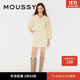 moussy新款氣質(zhì)燈籠袖翻領(lǐng)收腰連衣裙女028FAW30-5290 620淡褐色 00001