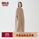 無(wú)印良品（MUJI） IDEE 女式 強捻 連帽套頭連衣裙 女裝裙子春季  GAD03C4S 米色 M (155/80A)