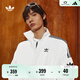 adidas情侶款復古風(fēng)梭織立領(lǐng)夾克外套男女秋季阿迪達斯官方三葉草 亮白 M