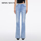 MISS SIXTY2025秋季含萊賽爾牛仔褲女復古修身彈顯瘦微喇叭褲 淺藍短版 27