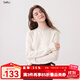 百圖（betu）女裝2025年秋季新款毛針織衫氣質(zhì)提花設計舒適長(cháng)袖上衣女2509T30 米白 M