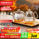 金灶（KAMJOVE）涌泉式自動(dòng)上水電熱水壺 玻璃燒水壺家用智能保溫電茶壺茶具電茶爐茶臺燒水壺一體 0.8L H9 (20*37cm)豎版按鍵