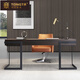 統塔（TONGTA）意式極簡(jiǎn)輕奢書(shū)桌家用小戶(hù)型書(shū)房實(shí)木辦公桌客廳現代簡(jiǎn)約電腦桌 煙熏木1400*650*760mm