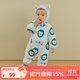 papa爬爬冬季男女寶寶夾棉連體衣嬰兒棉爬服外出保暖純棉可愛(ài) 淺藍色 80cm