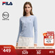 FILA 斐樂(lè )官方女子針織長(cháng)袖衫2025冬新款時(shí)尚經(jīng)典休閑修身亨利衫 艾麗斯藍-LB M 165/84A/M