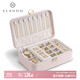 VLANDO生日禮物2025年新款首飾盒高檔精致收納盒帶鎖奧米妮plus-杏粉