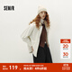 森馬（Semir）森柔牛仔|牛仔外套女中長(zhǎng)款燈芯絨翻領(lǐng)秋季落肩寬松上衣時(shí)尚 奶白10501 S