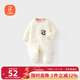 貝瑞加（Babyprints）嬰兒連體衣秋冬夾棉爬服初生男女寶寶保暖哈衣柔軟A類(lèi)棉服 粉80