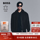 BOSS博斯【羊皮革】男士25年冬新款可拆卸領(lǐng)子飛行員夾克皮衣 001-黑色 S (46)