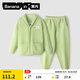 蕉內（Bananain）絨絨500E兒童睡衣男女童半邊絨大童寶寶家居服套裝加絨保暖秋冬季 【煥新款】果綠 110