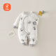 貝瑞加（Babyprints）嬰兒連體衣秋冬男女寶寶夾棉爬服加厚保暖衣服滿(mǎn)月服哈衣 熊貓66