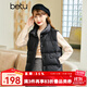 betu百圖女裝2022秋冬新款羽絨服簡(jiǎn)約立領(lǐng)外穿羽絨馬甲背心羽絨服女2209T01 黑色 M