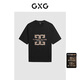 GXG男裝商場(chǎng)同款字母繡花短袖T恤24年夏 黑色 175/L