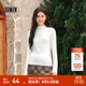 森馬（Semir）長袖t恤女短款半高領(lǐng)薄絨輕暖打底衫2024冬新款純色修身抓絨內(nèi)搭 奶白10534 M