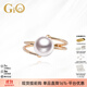 GiO珠寶 Akoya海水珍珠戒指18K金年輕款生日禮物送女友 18K金 珍珠8-8.5mm