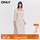 ONLY秋季通勤風(fēng)氣質(zhì)百搭A字裙擺純色連衣裙女|124107024 A03 毛藝灰色 S 160/80A