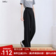 betu女裝2025夏季新款休閑闊腿褲垂順高腰百搭西裝褲褲子2507T43 黑色 M