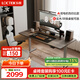 樂(lè )歌雙電機升降桌臺式電腦桌辦公桌學(xué)習桌家用書(shū)桌子E5X-1.8灰木紋色