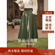 茵曼秋女裝文藝復古通勤中長(cháng)款學(xué)院風(fēng)純棉半身裙女傘裙子 卡其色1 M
