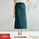 茵曼（INMAN）新中式復古盤(pán)扣牛仔裙女2025夏季新款時(shí)尚百搭顯瘦A字開(kāi)叉裙 牛仔藍 L