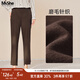 MsShe大碼女裝2025秋冬【加厚保暖雙面磨毛】胖mm高腰哈倫長(cháng)褲子 C款拿鐵色現貨 3XL