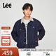 Lee舒適版仿羊毛質(zhì)感男翻領(lǐng)長(cháng)袖牛仔夾克外套休閑潮LMT0090185PN 深藍色 M