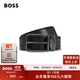 BOSS博斯男士2025年秋季新款品牌標識裝飾雙面皮革腰帶 004-黑色 EU:100