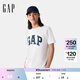 蓋璞男女裝2025純棉印花logo圓領(lǐng)短袖T恤上衣美版856659 白色 L 美碼 XL亞洲碼185/104A