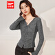 IEF/愛(ài)依服2025秋季新款韓版溫柔小女人氣質(zhì)綁帶設計修身顯瘦上衣 深灰 M