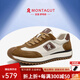 夢(mèng)特嬌（MONTAGUT）男鞋休閑鞋2025秋冬新款頭層牛皮撞色運動(dòng)鞋男士厚底增高阿甘潮鞋 卡其（皮鞋碼） 41