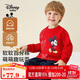 Disney baby迪士尼男童衛衣兒童長(cháng)袖T恤中小童裝秋季純棉親膚上衣 紅色  120 