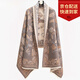 達芬奇密碼大圍巾女性空調防寒防風(fēng)保暖加厚披肩送媽媽生日節日禮物斗篷毛毯 美人遲暮 淺咖