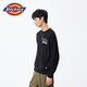 Dickies情侶款印花毛圈圓領(lǐng)衛衣 寬松休閑套頭長(cháng)袖上衣 DK011044 黑色 M