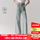艾諾絲雅詩(shī)【商場(chǎng)同款】2025夏季新品100%棉丹寧闊腿牛仔褲長(zhǎng)褲女40413299 牛仔蘭 M