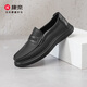 康奈男鞋套腳休閑樂(lè )福鞋軟底舒適春季新款豆豆鞋深口單鞋 黑色41