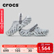 卡駱馳（CROCS）波波大理石紋洞洞鞋舒適輕便男沙灘鞋包頭拖鞋女鞋|208454 月光灰/彩色-1NL 41 /42(260mm)