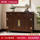 鈞禾 中式玄關(guān)柜榆木鞋柜全實(shí)木入戶(hù)門(mén)廳柜隔斷柜古典儲物柜復古邊柜 荷花玄關(guān)柜【圖片色】