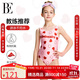 范德安（BALNEAIRE）高端時(shí)尚女童連體三角防曬度假海邊泳衣抗氯小紅心 粉紅色 130