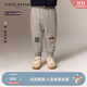 Teenie Weenie小熊童裝25新款秋冬男女寶寶熊頭貼布加絨衛褲 花灰色 90 cm