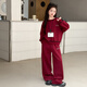 貝孩趣女童衛衣套裝春秋2025新款中大童洋氣女孩外套兒童秋裝運動(dòng)兩件套 安哥拉紅 150 碼(建議身高135-145厘米)